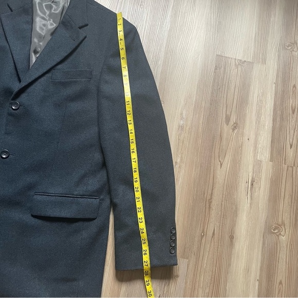 Oscar De La Renta Mens 40L Wool Cashmere Blazer Suit Jacket Sport coat Blue/Gray - Picture 5 of 14